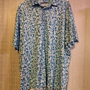Roundtree & Yorke Blue Floral Men's Shirt